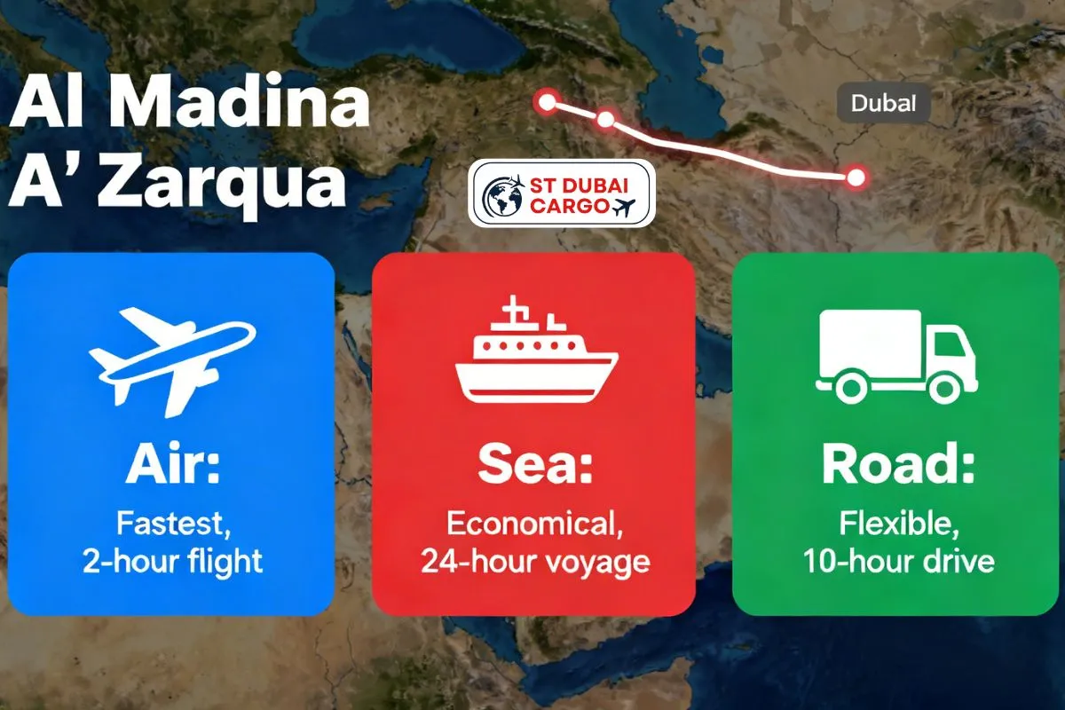 Shipping Modes from Dubai to Al Madina A'Zarqa