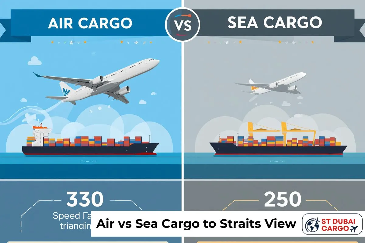 Air vs Sea Cargo to Straits View